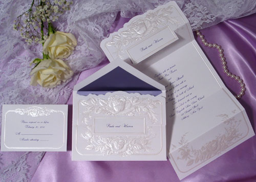 تصميم كرت دعوة صور رائعة Classic Wedding Invitation With Pocket Folder Design