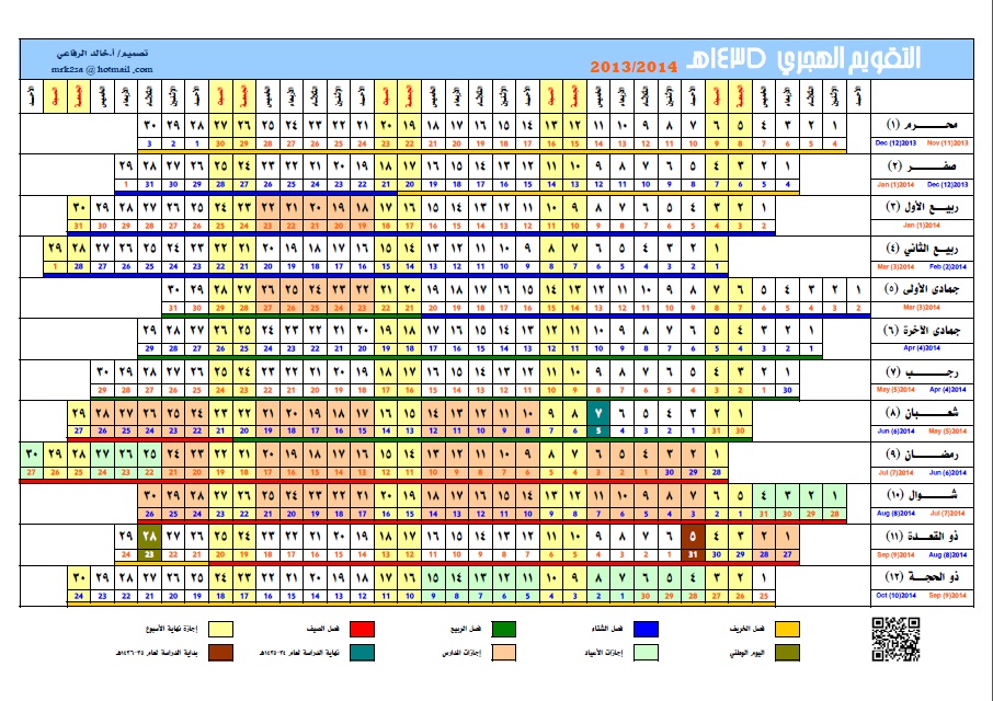 تقويم الهجري 1435