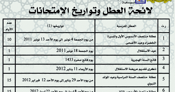 العطل المدرسية في المغرب 2024 