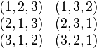 Begin-Matrix- -1-2-3- &Amp; -1-3-2- \ -2-1-3- &Amp; -2-3-1- \ -3-1-2- &Amp; -3-2-1- End-Matrix-