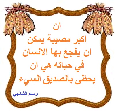 حكم عن الصديق السيئ , حكم عن الصداقة